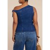 ELOQUII Women's Plus Size Asym Denim Top - 3 of 4