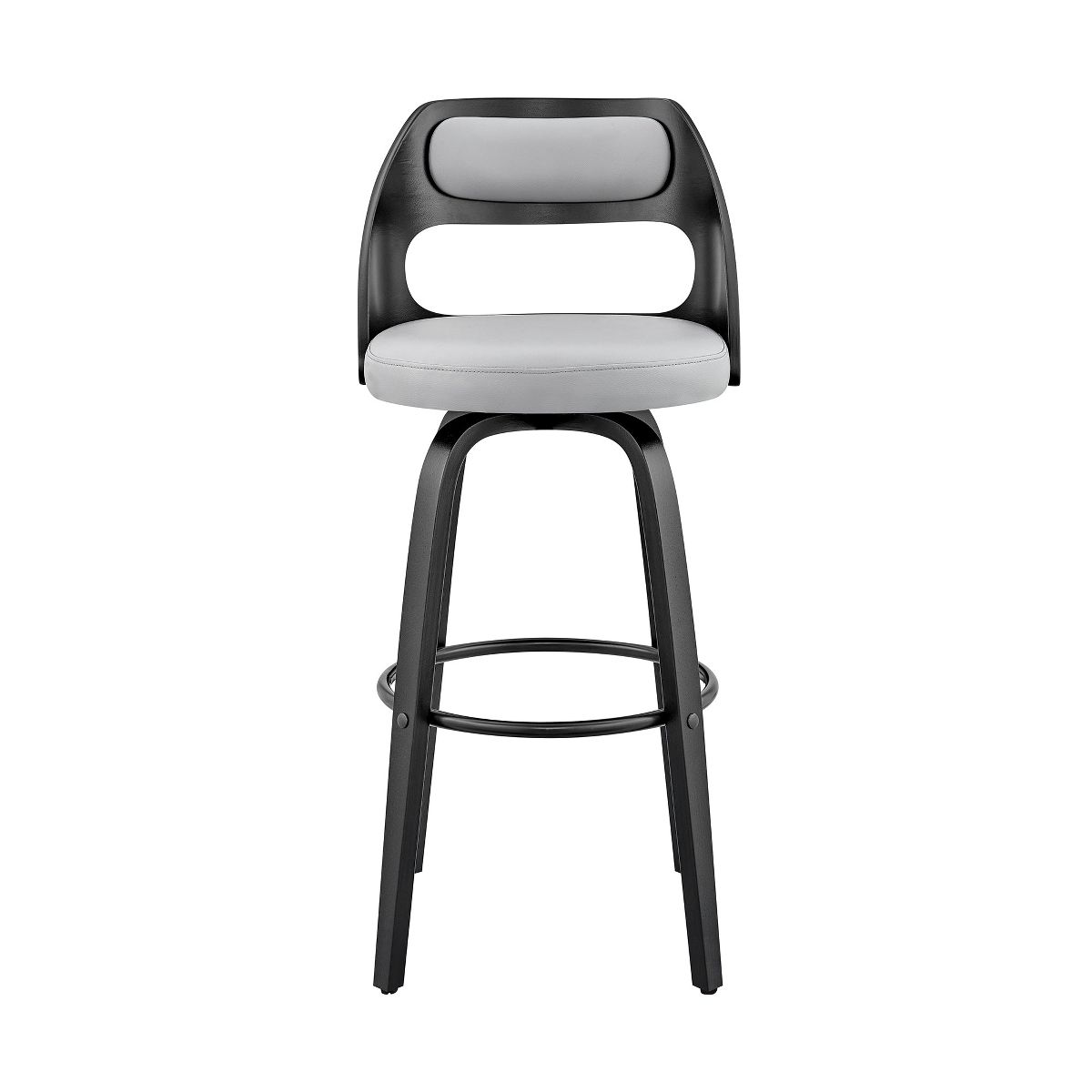 Armen Living Julius Bar Stool Gray and Walnut 30 in Seat Height - thumbnail 3