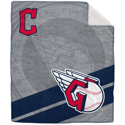 MLB Cleveland Guardians Corner Logo Faux Shearling Blanket