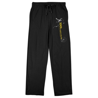 2001 A Space Odyssey Astronaut & Logo Men's Black Sleep Pajama Pants ...