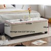 48'' Storage Ottoman Bench with Upholstered Seat and Hidden Compartment for Entryway or Bedroom,Modern Gray Storage Bench-LAOTIES - 4 of 4