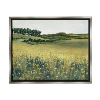 Stupell Industries Rural Daisy MeadowFloater Canvas Wall Art