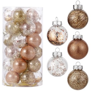 30 PCS Christmas Ball Ornaments for Christmas Trees, Decorative Hanging Ornaments Set, Silver - 1 of 4