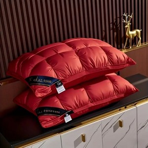 Kumasinova Beckham Hotel Collection Bed Pillows Set of 1,Breathable Couch Pillows Alternative with Cotton Fill,Back&Side Sleeper Pillow for Home,Red - 1 of 4