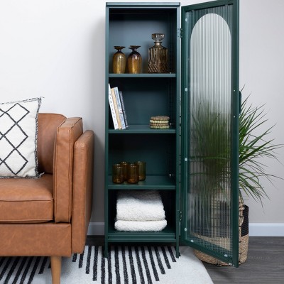 Solstice Green Metal Tall Cabinet with Adjustable Shelves