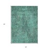 Teal Blue And Charcoal Geometric Washable Indoor Outdoor Area Rug - 3 of 4