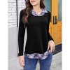 BLUEMING Womens Polo Shirts Color Block Faux Layering Shirts Plaid Shirts Teacher Shirts Everyday Tops - 4 of 4