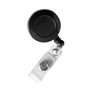 SICURIX Standard ID Badge Reels, Round Belt Clip Strap, Black, Pack of 25 - 1 of 4