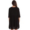 Riviera Sun Womens Short Sleeve Rayon Crepe Short Dress with Multicolored Embroidery - 3 of 3