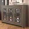 30 in. H x 44.4 in. W Wood 3 Doors Shoe Cabinet in Dusty Gray Oak, Knotty Oak - image 2 of 4