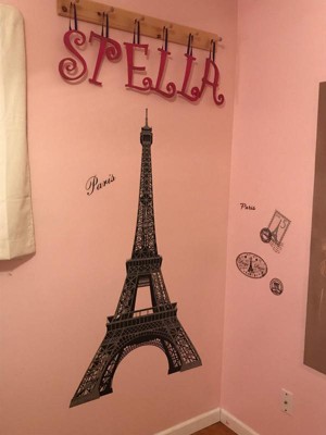 Large Eiffel Tower Wall Decal. Paris France Home Decor. Edge to Edge. item  #OS_MG102