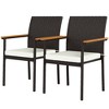 Outsunny Patio Wicker Dining Chair Set of 2, PE Rattan Outdoor Dining Chairs with Cushions, Backrest, Armrests for Deck, Garden - 4 of 4