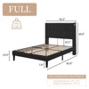 AMERLIFE Bed Frame, Velvet Upholstered Platform Bed with Channel Tufted Headboard - 2 of 4
