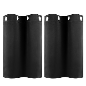 Unique Bargains Short Blackout Polyester Fiber Curtains 2 Panels - 1 of 4