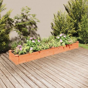 VidaXL Garden Raised Bed with Liner Brown 94.5 in.x17.7 in.x9.8 in. Solid Wood Fir - 1 of 4