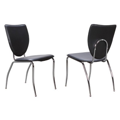 Set of 2 Amice Metal Stacking Side Chairs Black - Linon