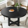 SpassWay 30"H Modern Wood Dining Table Conference Table Kitchen Table Gaming Table with Double Pedestal Black/Walnut/Natural Wood - 2 of 4