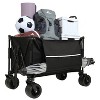 Gulches Collapsible Foldable Extended Wagon with Canopy - 480lbs Capacity, Heavy Duty Utility Cart with All-Terrain Wheels, Black with Mosquito Net - 4 of 4