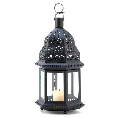 12.5" Iron Moroccan Birdcage Outdoor Lantern Black - Zingz & Thingz