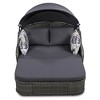 79.9" Outdoor Sunbed With Adjustable Canopy, Double Lounge, PE Rattan Daybed, Gray Wicker And Cushion - 3 of 4