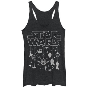Women's Star Wars Christmas Logo Ornaments Racerback Tank Top - 1 of 3