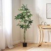 Artificial Wealth Tree, Indoor Pachira Macrocarpa Tree Artificial Plants, Fake Tree for Home Office Living Room Floor, Indoor Outdoor Decoration Gift - 2 of 4