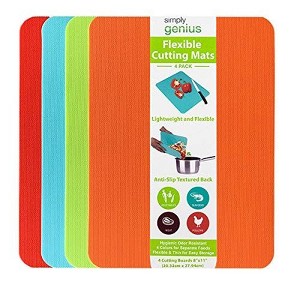 Simply Genius 4-Pack Plastic Cutting Board Mats Set - Durable & Non-Slip Cutting Board - 8 x 11 Inches - Small, Multicolor - 1 of 4