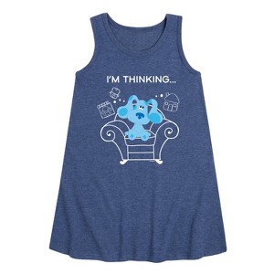 - Blue's Clues & You! - Blue's Thinking Chair Graphic Sleeveless Aline Dress - 1 of 3