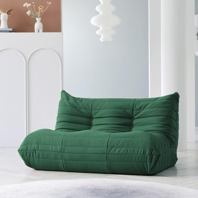 WJShome Lazy Floor Sofa, Fireside Chair,Teddy Velvet Sofa Bean Bag Couch, Lounge Togo Lazy Floor Sofa, Accent Chair , Corner Chair ( Green)