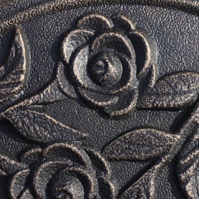 Bronze Finish Round Resin Parasol Base with Rose Pattern