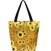 Wrapables Stylish Compact Folding Ripstop Polyester Tote Bag, Shoulder Bag, Travel Bag, Shopping Bag, Sunflowers Harvest - 4 of 4