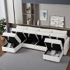 ODK Modular Sectional Sofa, Comfy L-Shaped Convertible Sleeper Sofa Bed with Ottoman, Modern 6-Seater Sectional Couch for Living Room, Beige - 4 of 4