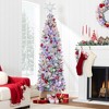 Best Choice Products Pre-Lit Artificial Snow Flocked Pencil Christmas Tree Decoration w/ Multicolor Lights - 2 of 4