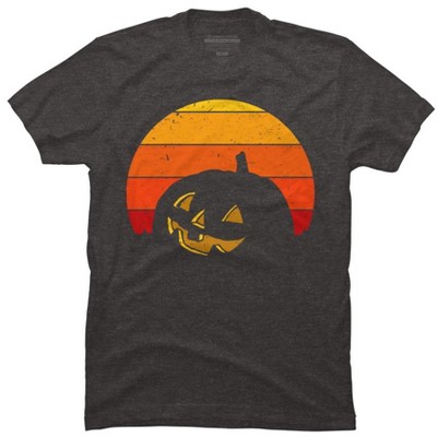 Vintage Retro Sunset Halloween Pumpkin I Mens Graphic T-Shirt - Design By Humans