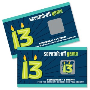 Big Dot of Happiness Boy 13th Birthday - Official Teenager Birthday Party Game Scratch Off Cards - 22 Count - 1 of 4