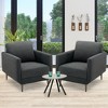 Costway Modern Upholstered Accent Chair Single Sofa Armchair Living Room Funiture White\Grey - 3 of 4