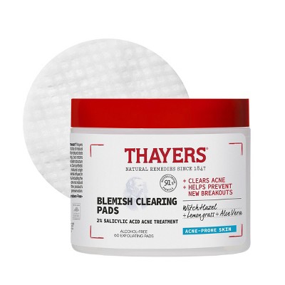 Thayers Natural Remedies Acne Clearing Toner Pads With Salicylic Acid ...