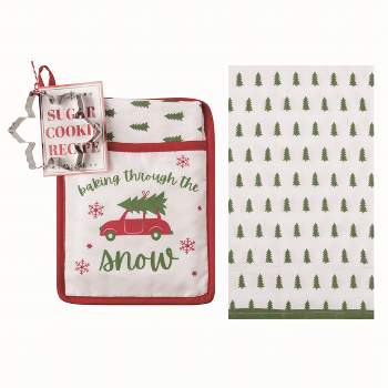 Transpac Cotton Multicolor Christmas Holder Towel Cutter Gift Set of 3