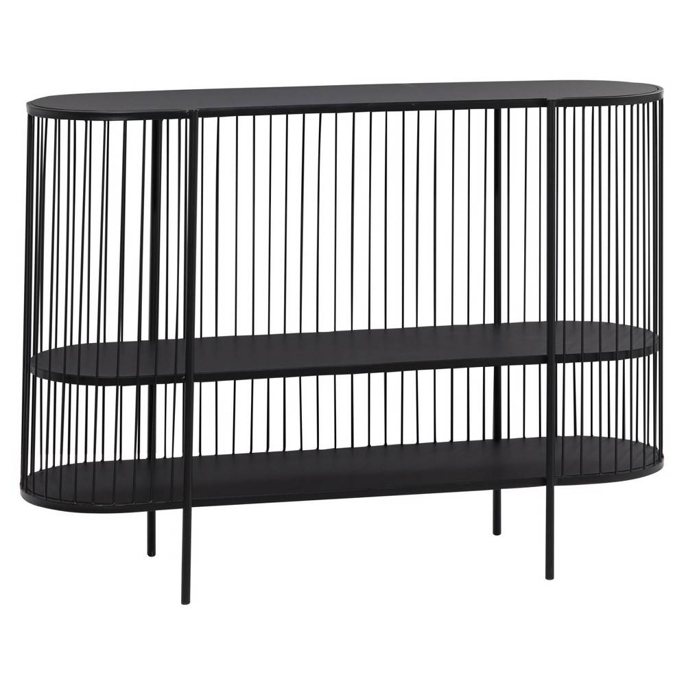 Photos - Coffee Table Contemporary Metal Console Table Black - Olivia & May: Sturdy Indoor Entra