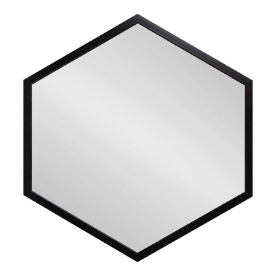 Laverty 24" x 26" Modern Hexagon Black Framed Wall Mirror