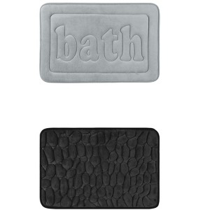 Unique Bargains 2Pcs Memory Foam Water Absorbent Quick Dry Non-Skid Bottom Soft Bathroom Rugs - 1 of 4