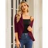 Coolmee Women's Casual Blazers 3/4 Sleeve Open Front Lightweight Cardigan Drape Ruffles Work Office Suit Blazer Jackets - 4 of 4