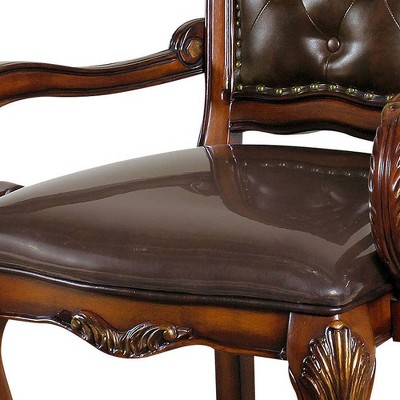 Dresden Cherry Oak Brown Faux Leather Executive Chair