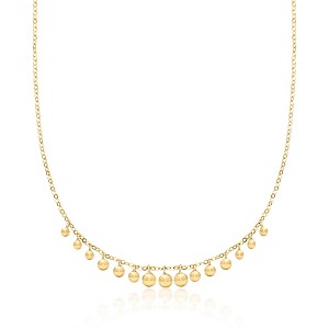 Ross-Simons 3-5mm 18kt Gold Over Sterling Graduated Ball Drop Necklace - 1 of 3