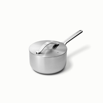 3-Quart Silver Stainless Steel Non-Stick Saucier with Lid