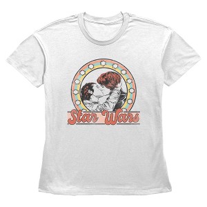 Women's Star Wars: The Empire Strikes Back Leia & Solo Retro Kiss T-Shirt - 1 of 3