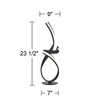 360 Lighting Curl 23 1/2" High Small Modern Accent Table Lamp LED Black Metal Single White Shade Living Room Bedroom Bedside Nightstand House Office - 4 of 4