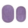Double Ruffle Bathroom Rugs Set, Washable Rug, Extra Soft and Absorbent bath Rug, Kitchen Mat, Bath Mat Set,Non-Slip, 2 Pcs Set(M+L), Purple - 2 of 4