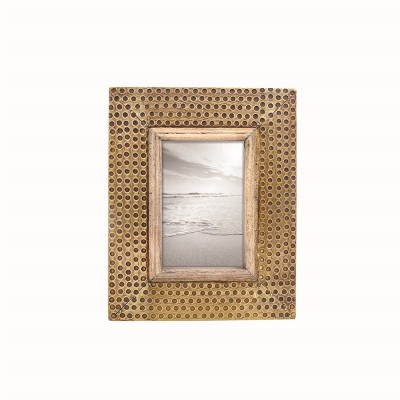 LiPengTaoHome Photo Frames Hollow Decorative Photo Frame Metal Picture  Frame Wall Photo Frame 4 X 6 Tabletop Frame (Color : Gold, Size : 4x6 in)