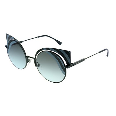 Fendi Hypnoshine FF 0215 0KC EQ Womens Round Sunglasses Blue Green Striped 53mm